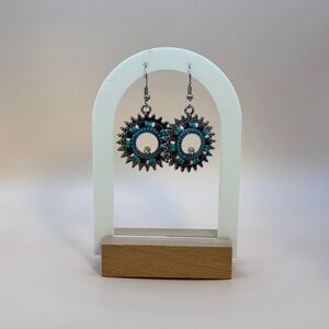 Boho Sunburst Beaded Statement Earrings – Western Turquoise Jewelry